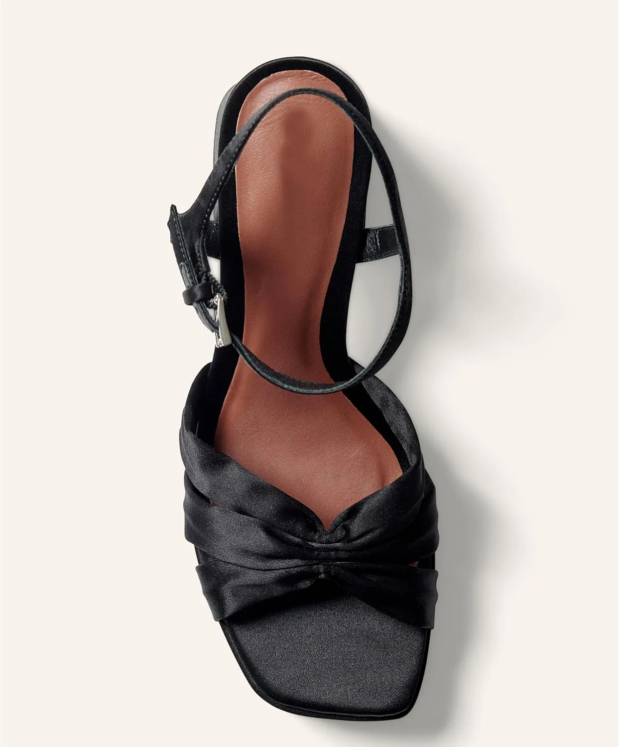 Arqa Platform Bow Sandals for Women Metallic Ruched Chunky Heels Square Open Toe Ankle Strap Block Heel Sandal