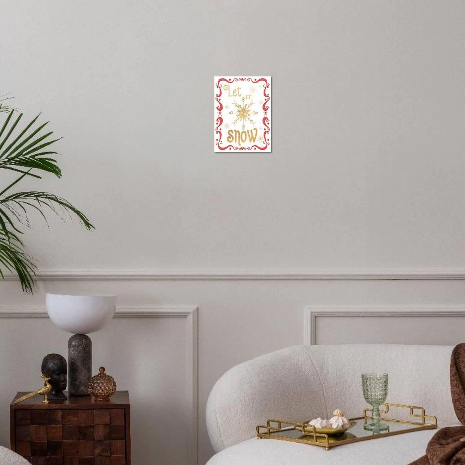 ART.COM Wall Art Print Gold and Red Christmas I by Andi Metz, 12" x 16"