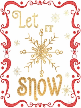 ART.COM Wall Art Print Gold and Red Christmas I by Andi Metz, 12" x 16"