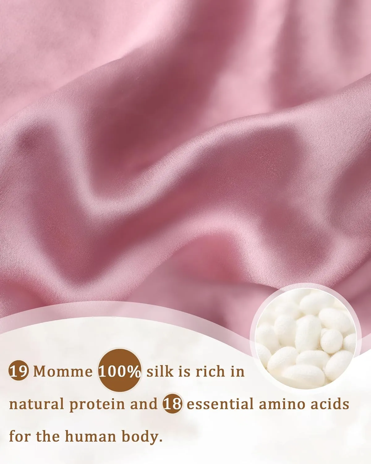 AWAYTR Mulberry Silk Bonnet for Sleeping - Silk Sleep Bonnet with Tie Band for Curly Hair Men and Women (Rose Gold)