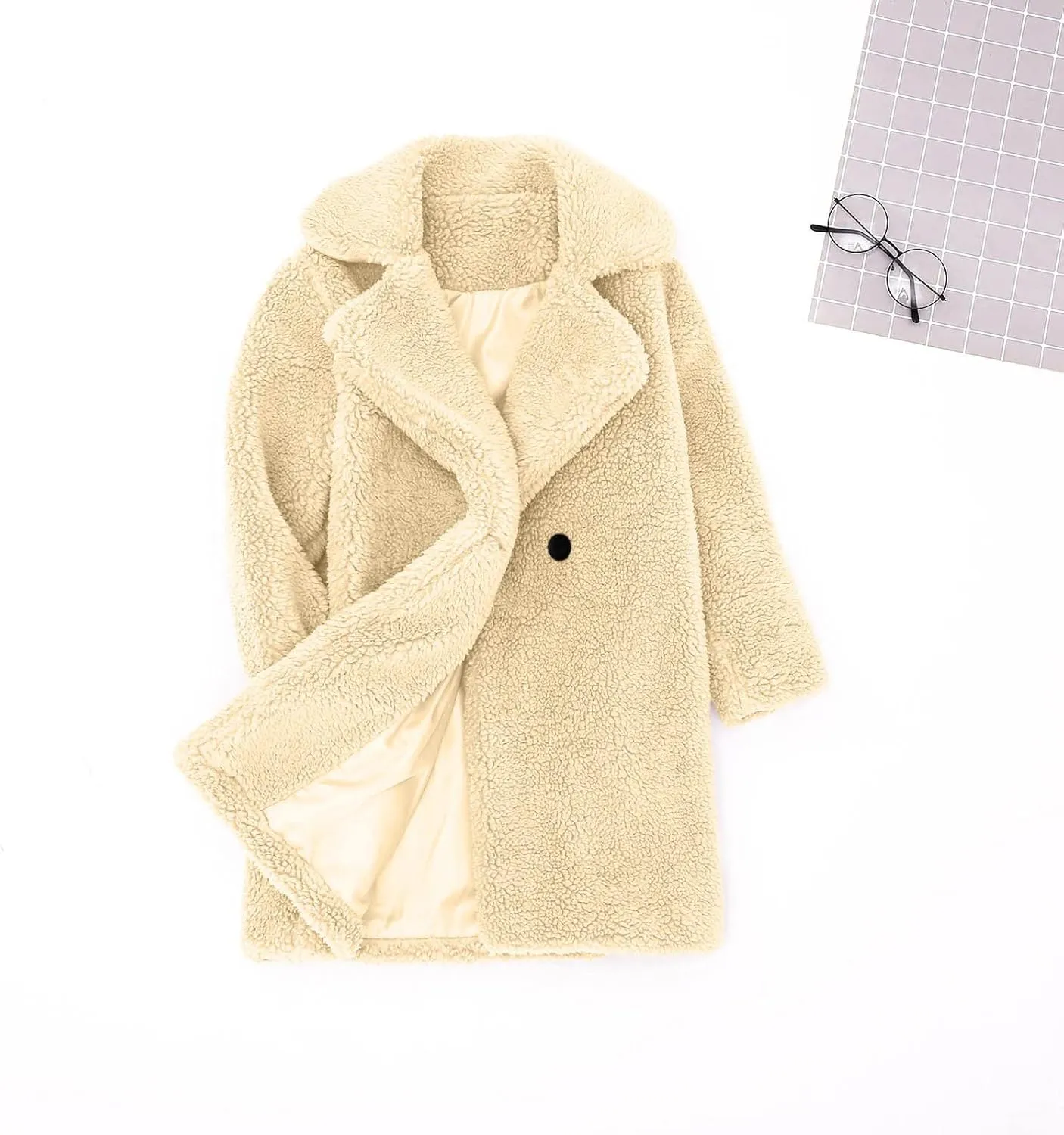 Baby Girls Faux Fur Teddy Long Coat Toddler Kids Winter Fleece Jacket Fluffy Jacket Warm Trench Outwear Overcoat