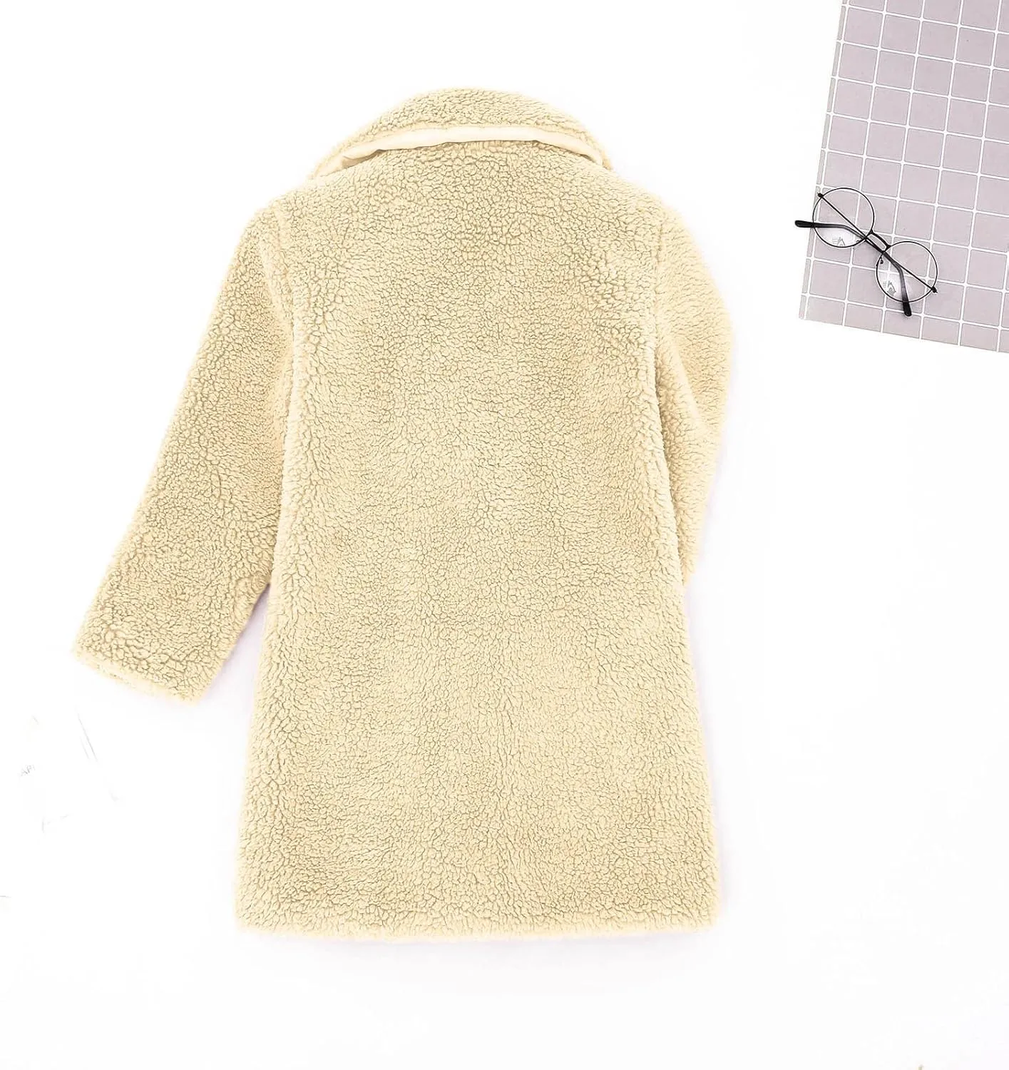 Baby Girls Faux Fur Teddy Long Coat Toddler Kids Winter Fleece Jacket Fluffy Jacket Warm Trench Outwear Overcoat