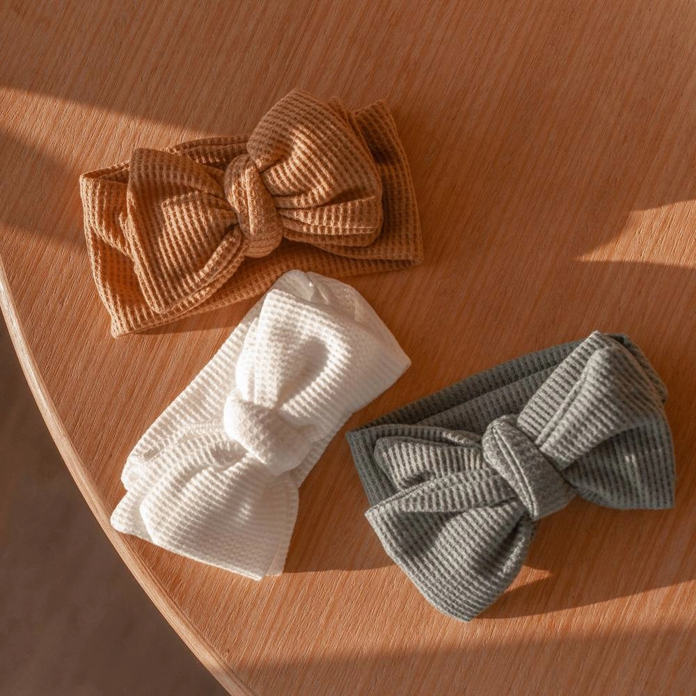 Baby Waffle Top Knot Headband in Blush