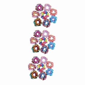balacoo 72pcs Metallic Rainbow Hair Scrunchies Two-color Hair Ties for Women Girls Elastic Ponytail Holders Brown Yellow Green Rose Red and More Stylish Accessories