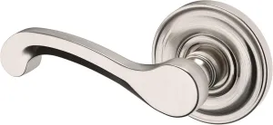 Baldwin 5445V.LDM 5445V Left Handed Non-Turning One-Sided Dummy Door Lever with 5048 Rose from The Estate Collection - Lifetime Satin Nickel