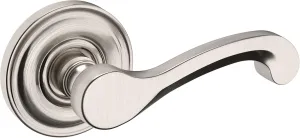Baldwin 5445V.RDM 5445V Right Handed Non-Turning One-Sided Dummy Door Lever with 5048 Rose from The Estate Collection - Lifetime Satin Nickel