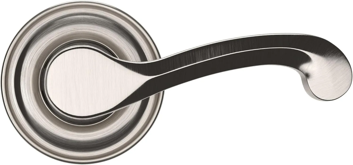 Baldwin 5445V.RDM 5445V Right Handed Non-Turning One-Sided Dummy Door Lever with 5048 Rose from The Estate Collection - Lifetime Satin Nickel