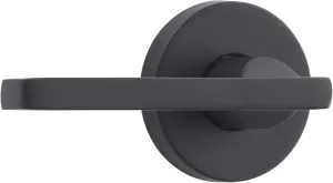 Baldwin PS.SQU.CRR Square Passage Leverset with Contemporary Round Rose - Satin Black