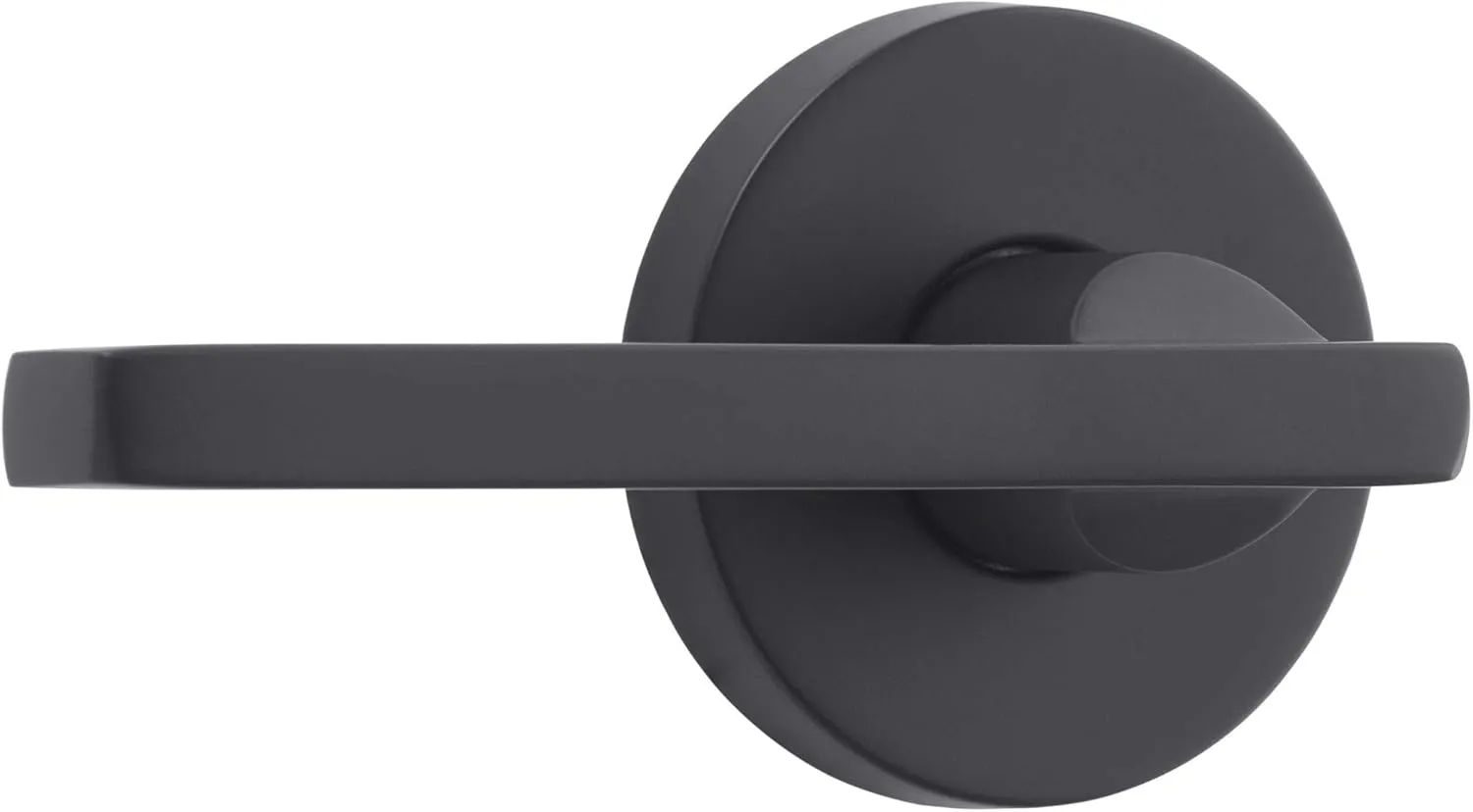 Baldwin PS.SQU.CRR Square Passage Leverset with Contemporary Round Rose - Satin Black