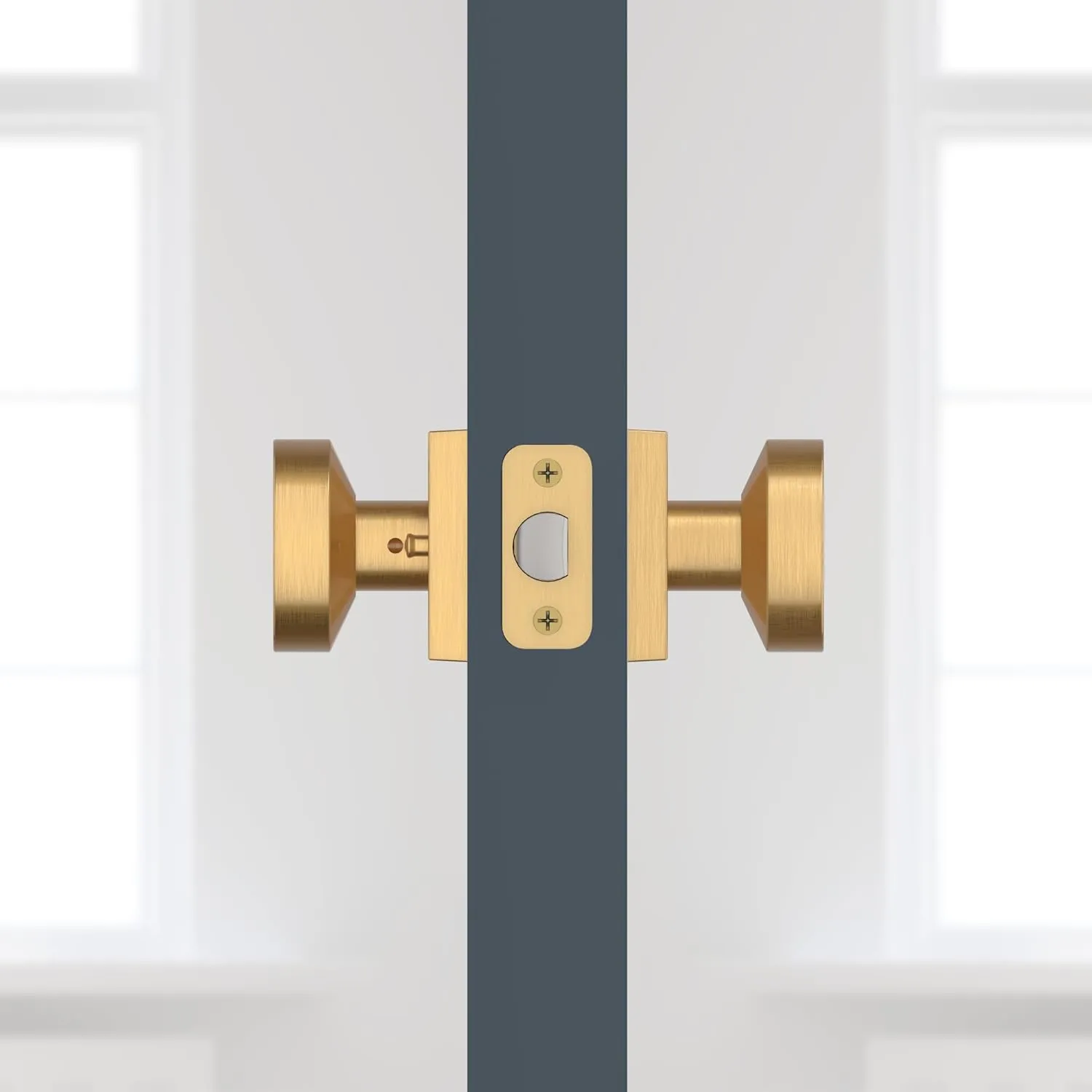 Baldwin PV.CON.CSR Contemporary Privacy Door Knob with Square Rose - Satin Black
