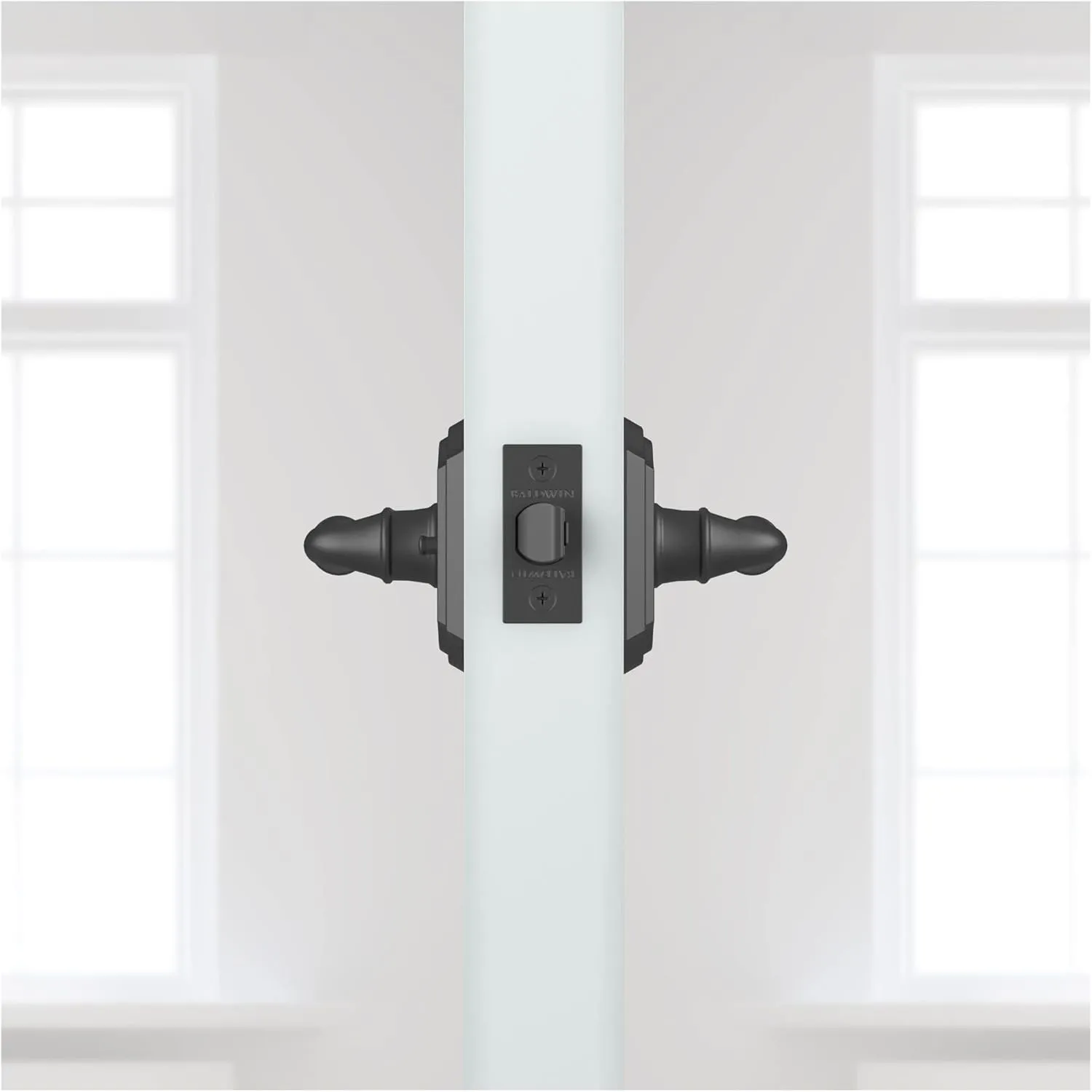 Baldwin PV.FED.Tar Federal Privacy Leverset with Traditional Arch Rose - Lifetime Satin Brass