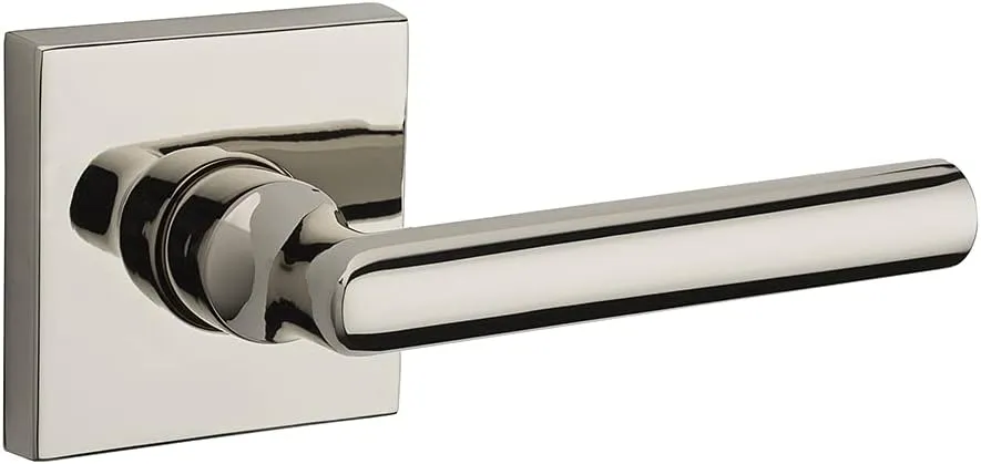 Baldwin PV.TUB.CSR Tube Privacy Leverset with Contemporary Square Rose, Polished Nickel