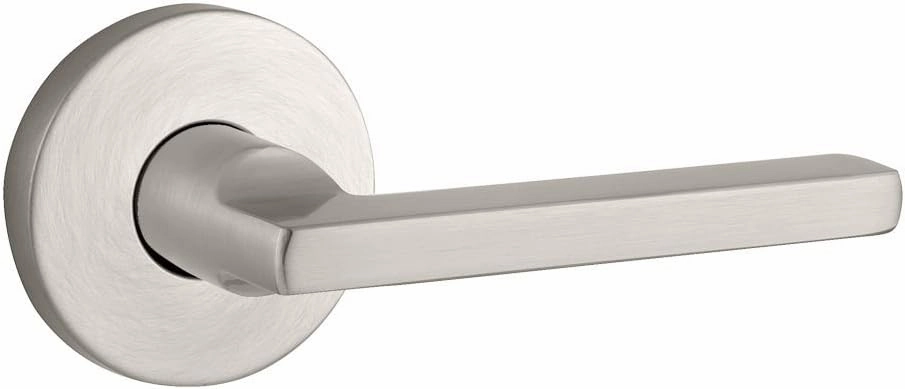 Baldwin PSSQUCRR150 Reserve Passage Square with Contemporary Round Rose in Satin Nickel Finish