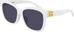 Balenciaga Square Sunglasses BB0102SA 004 White/Gold 57mm 102