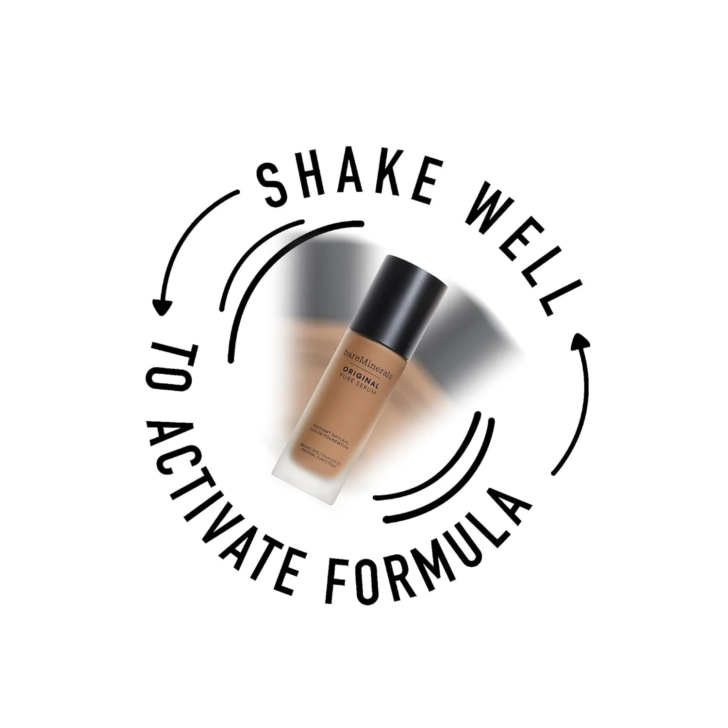 bareMinerals Original Pure Serum Radiant Natural Liquid Foundation Mineral SPF 20, Hydrating Skin Tint, Dewy Finish, Lightweight, Medium Coverage, Non-Comedogenic, Vegan