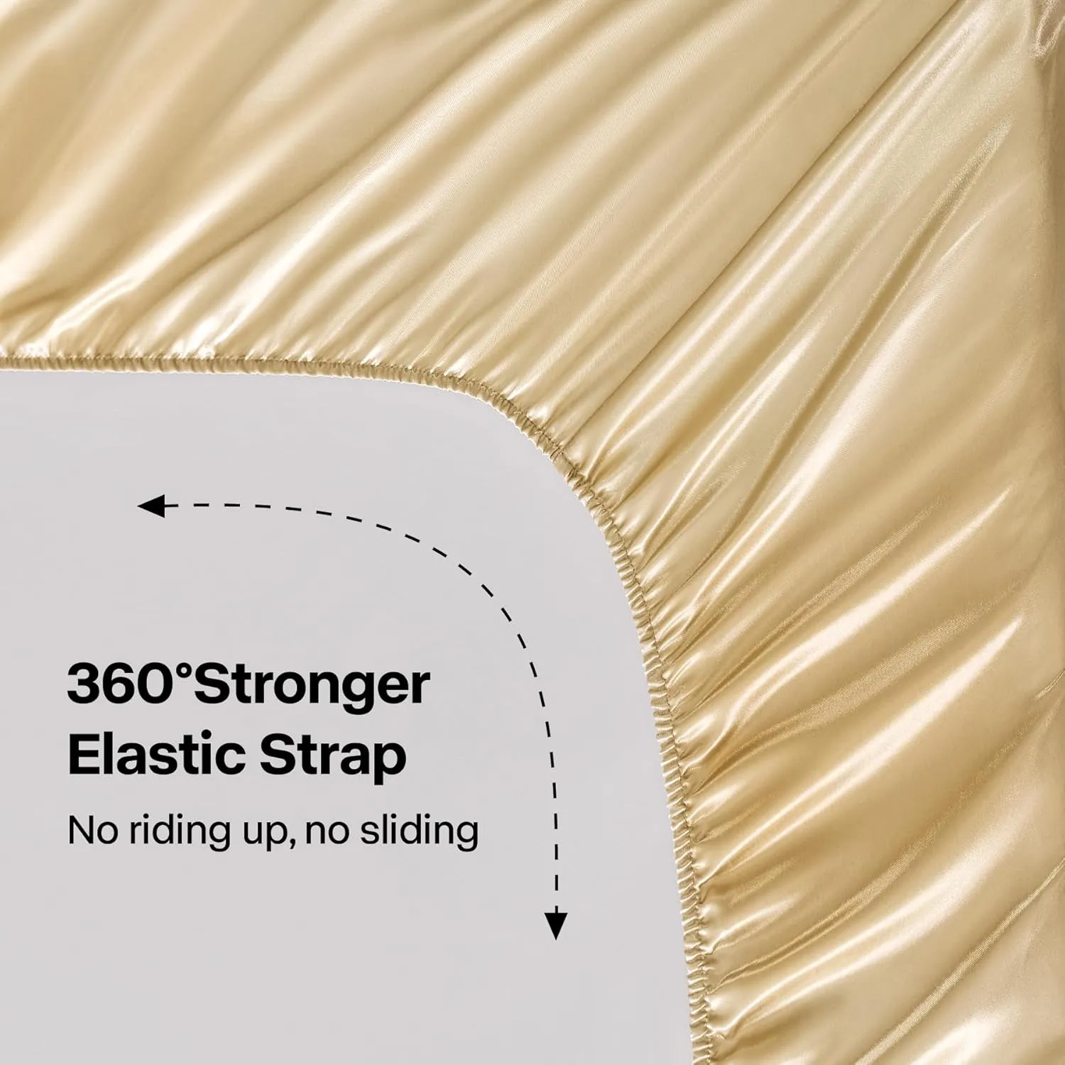 BEDELITE Satin Sheets Queen Size Bed Set, Luxury Soft Champagne Silky Sheets for Hair and Skin, Similar to Silk Bed Sheets Set 4 Pieces with 1 Deep Pocket Fitted Sheet, 1 Flat Sheet, and 2 Pillowcases