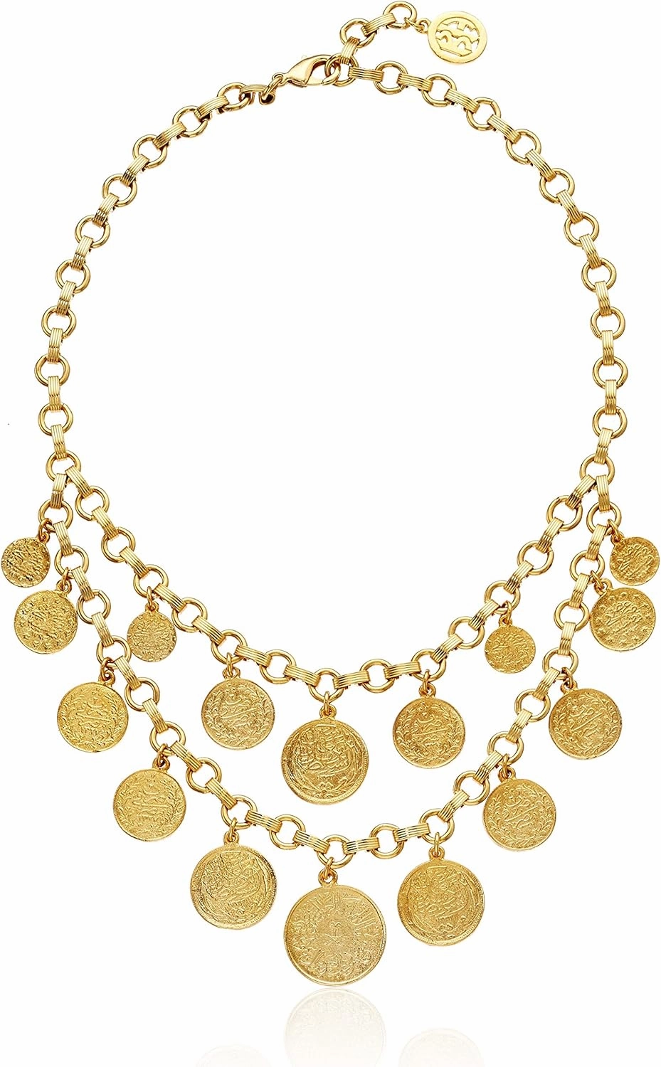 Ben-Amun "Moroccan Coins" Long Gold Necklace, Fashion Jewelry For Women, Made In New York, One Size