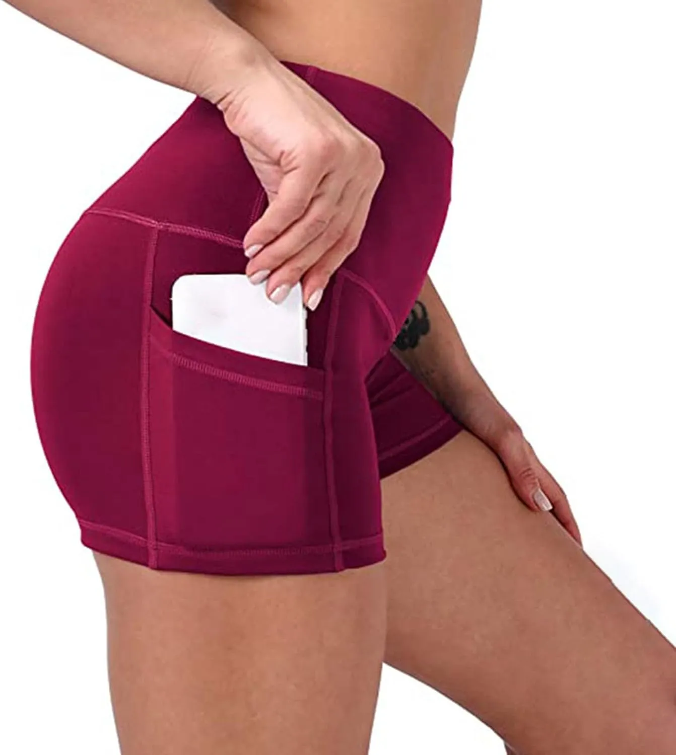 Biker Shorts for Women Women Butt Lifting Shorts Pockets High Waisted Biker Anti Cellulite Up Workout Gym Shorts