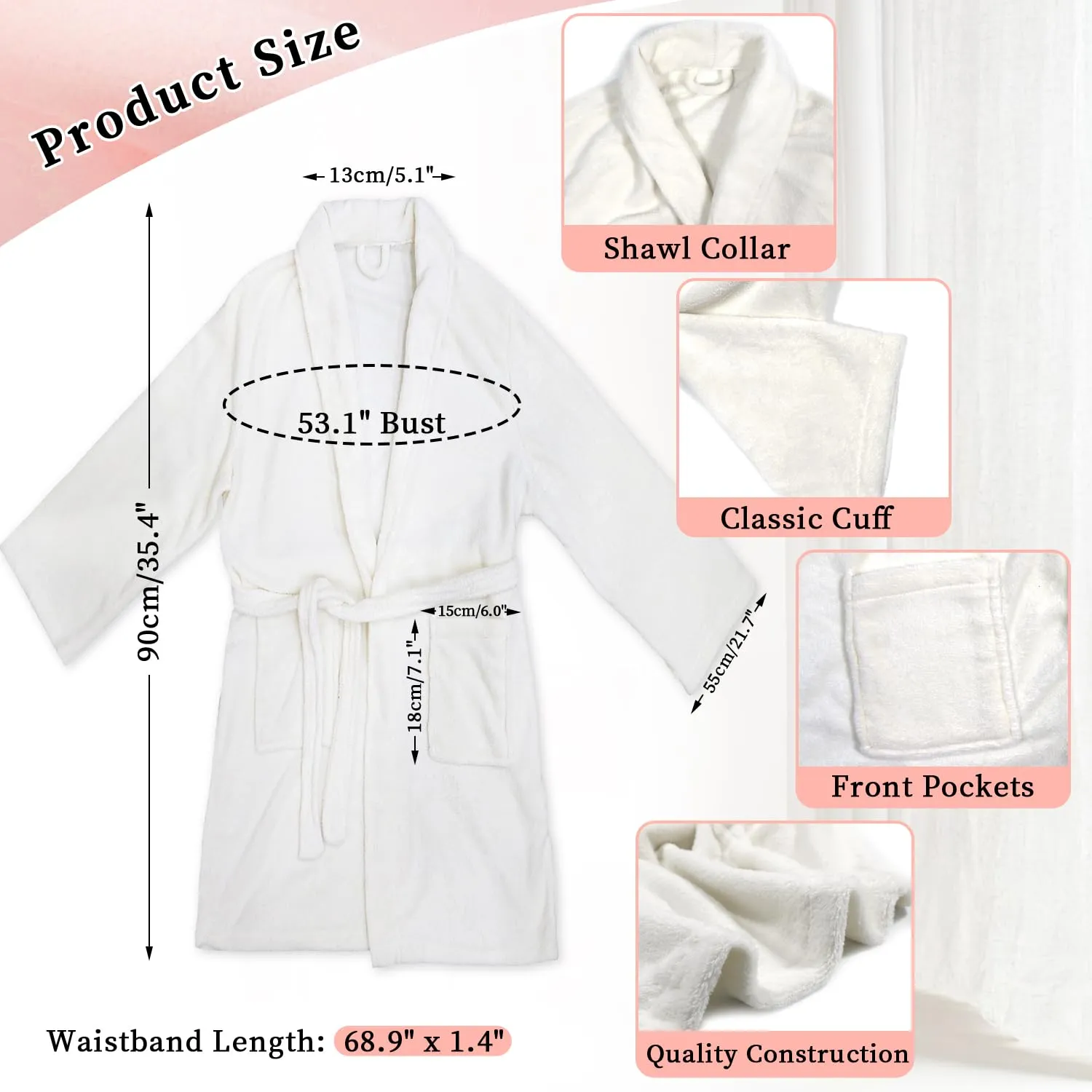 Birthday Gifts for Women,Spa Robe and Slippers Set, Bathrobe With Silky Satin Sleep Mask, Scented Candle Self Care 7 Pack Suitable for Christmas Thanksgiven Day Grey