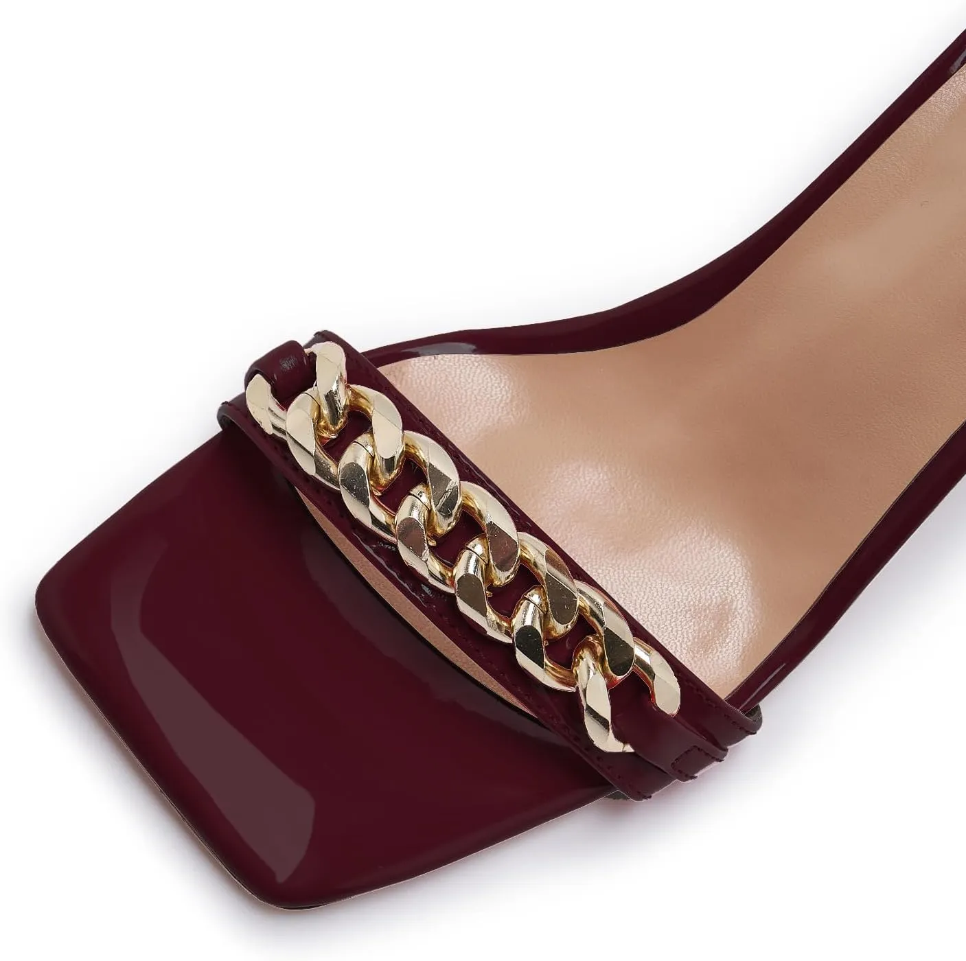 Black and Gold Heels for Women Square Open Toe Stiletto High 3 inch Heels with Back Zip Design