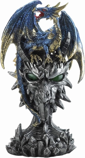 Blue Dragon Warrior Statue 6x4x9.5