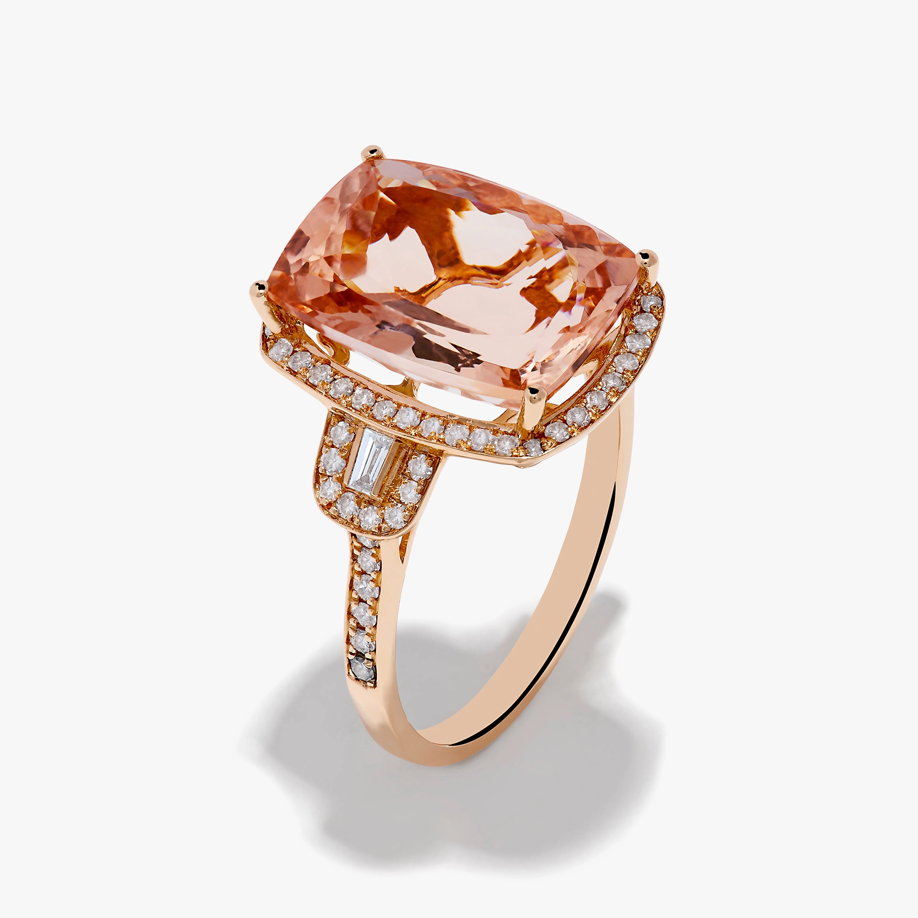 Blush 14K Rose Gold Morganite and Diamond Cocktail Ring