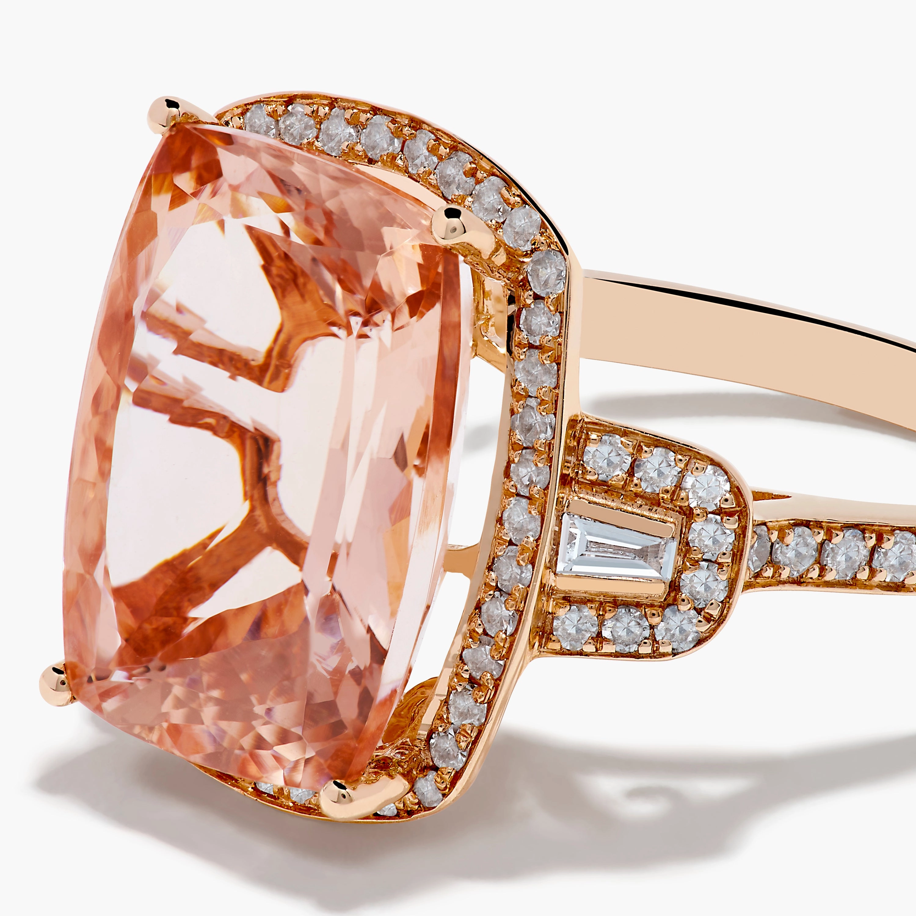 Blush 14K Rose Gold Morganite and Diamond Cocktail Ring