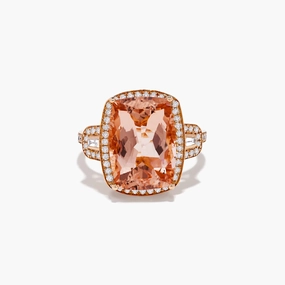 Blush 14K Rose Gold Morganite and Diamond Cocktail Ring