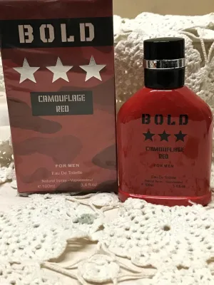 BOLD CAMOUFLAGE RED Amber Spicy fragrance for men. EDT 3.4 Fl. Oz Eau de Toilette