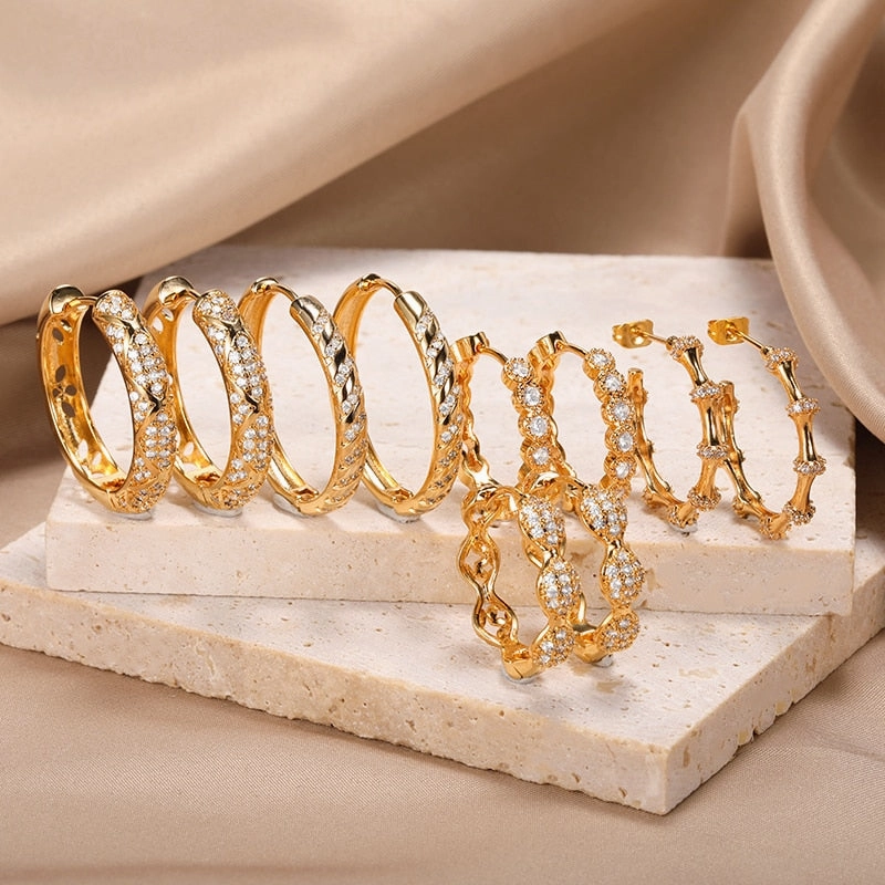 Bold Crystal Hoops