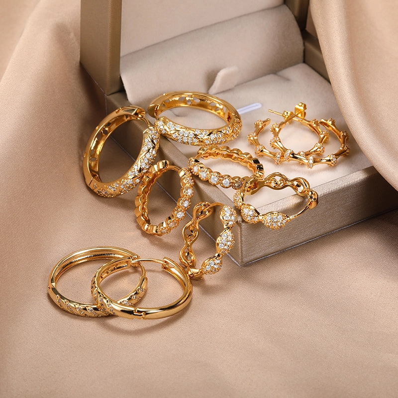Bold Crystal Hoops