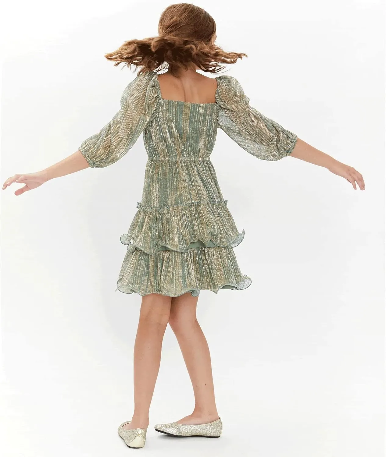 Bonnie Jean Girls 4-16 Metallic Ombre Boudre Special Occasion Dress