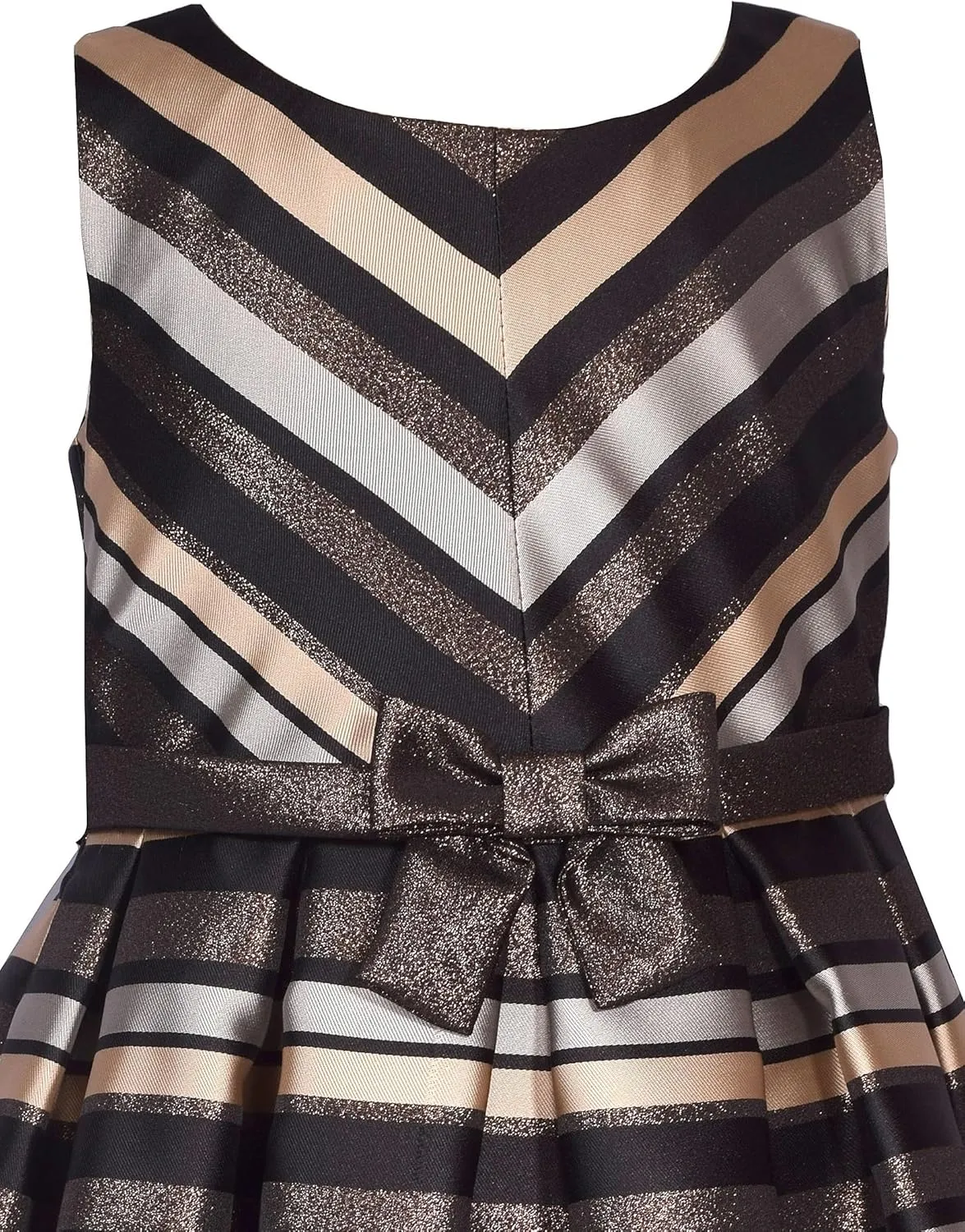 Bonnie Jean Girls 4-16 Metallic Stripe Jacquard Christmas Dress