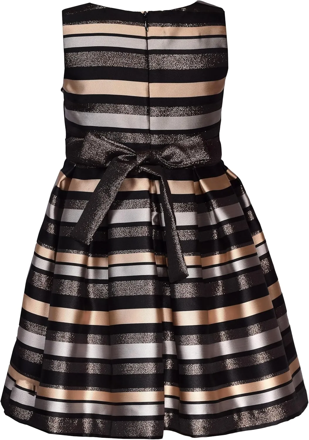 Bonnie Jean Girls 4-16 Metallic Stripe Jacquard Christmas Dress