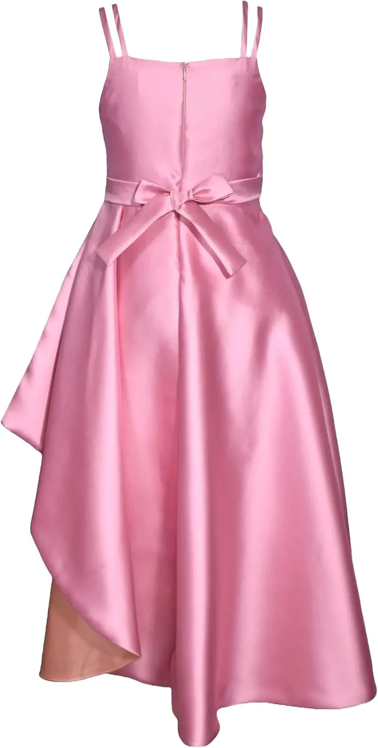 Bonnie Jean Girls 7-16 Ruched Bodice Jewel Waist Asymmetrical Ballgown