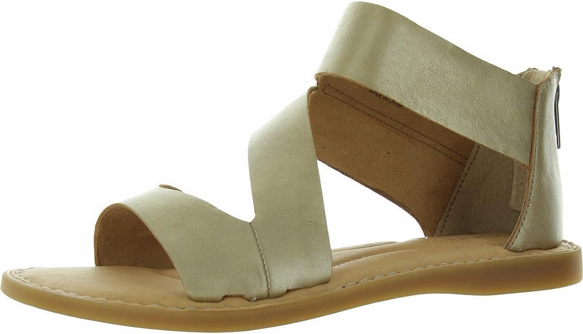 BORN Womens Zipper Leather Ankle Strap Gold 6 Medium (B,M)