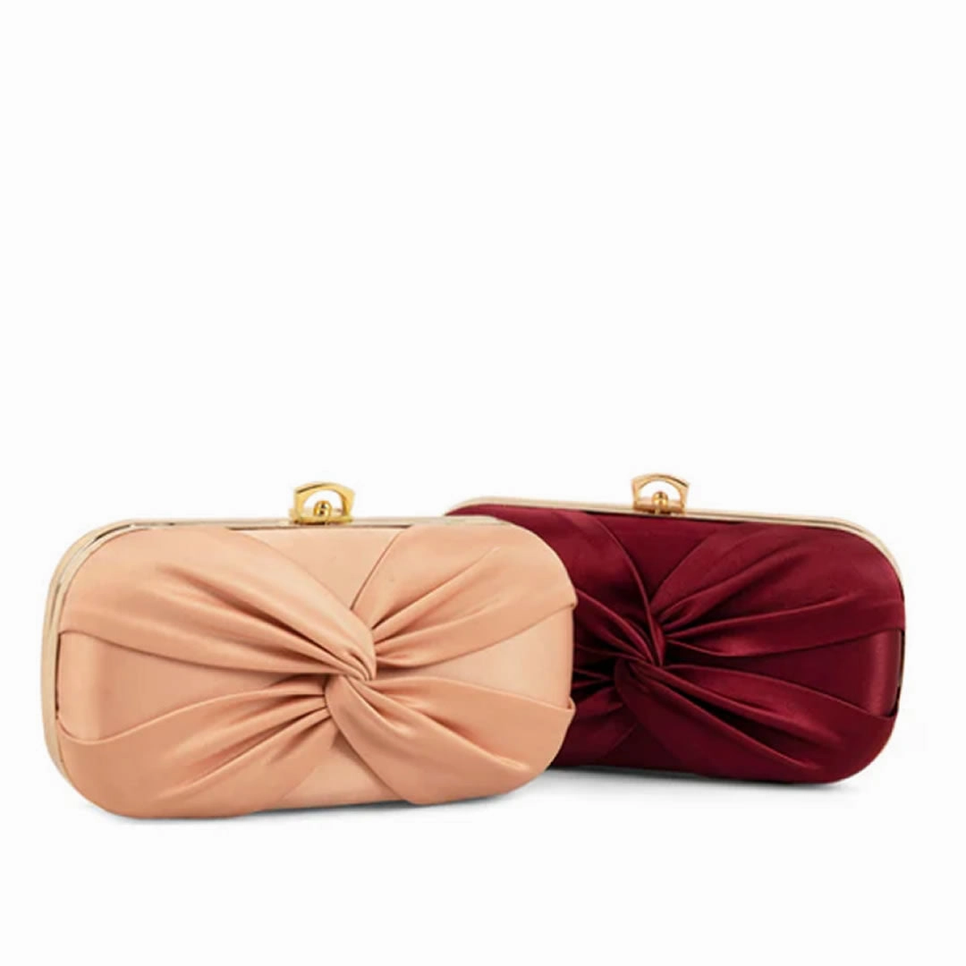 Bow Clutch-Peach