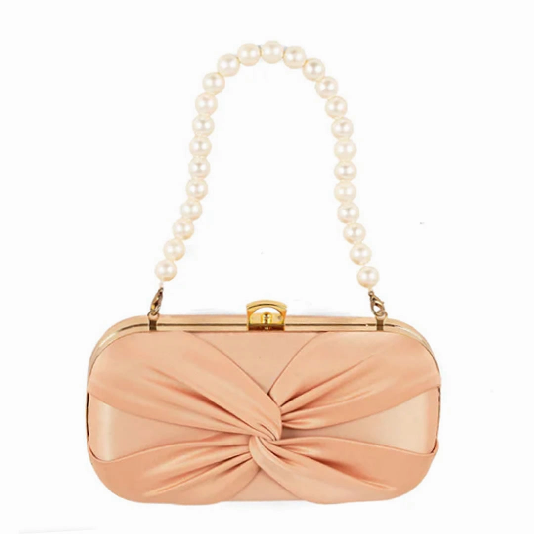 Bow Clutch-Peach