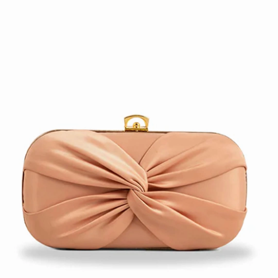 Bow Clutch-Peach