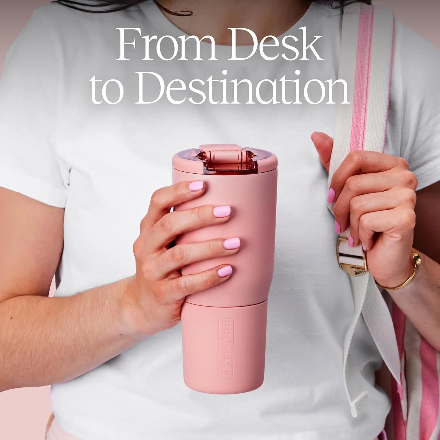 BrüMate Nav 25oz 100% Leak Proof Insulated Travel Tumbler with Magnetic BevLock™ Lid - Double Wall Cup-Holder Friendly Stainless Steel Mug (Capri Floral)