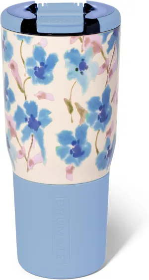 BrüMate Nav 25oz 100% Leak Proof Insulated Travel Tumbler with Magnetic BevLock™ Lid - Double Wall Cup-Holder Friendly Stainless Steel Mug (Capri Floral)