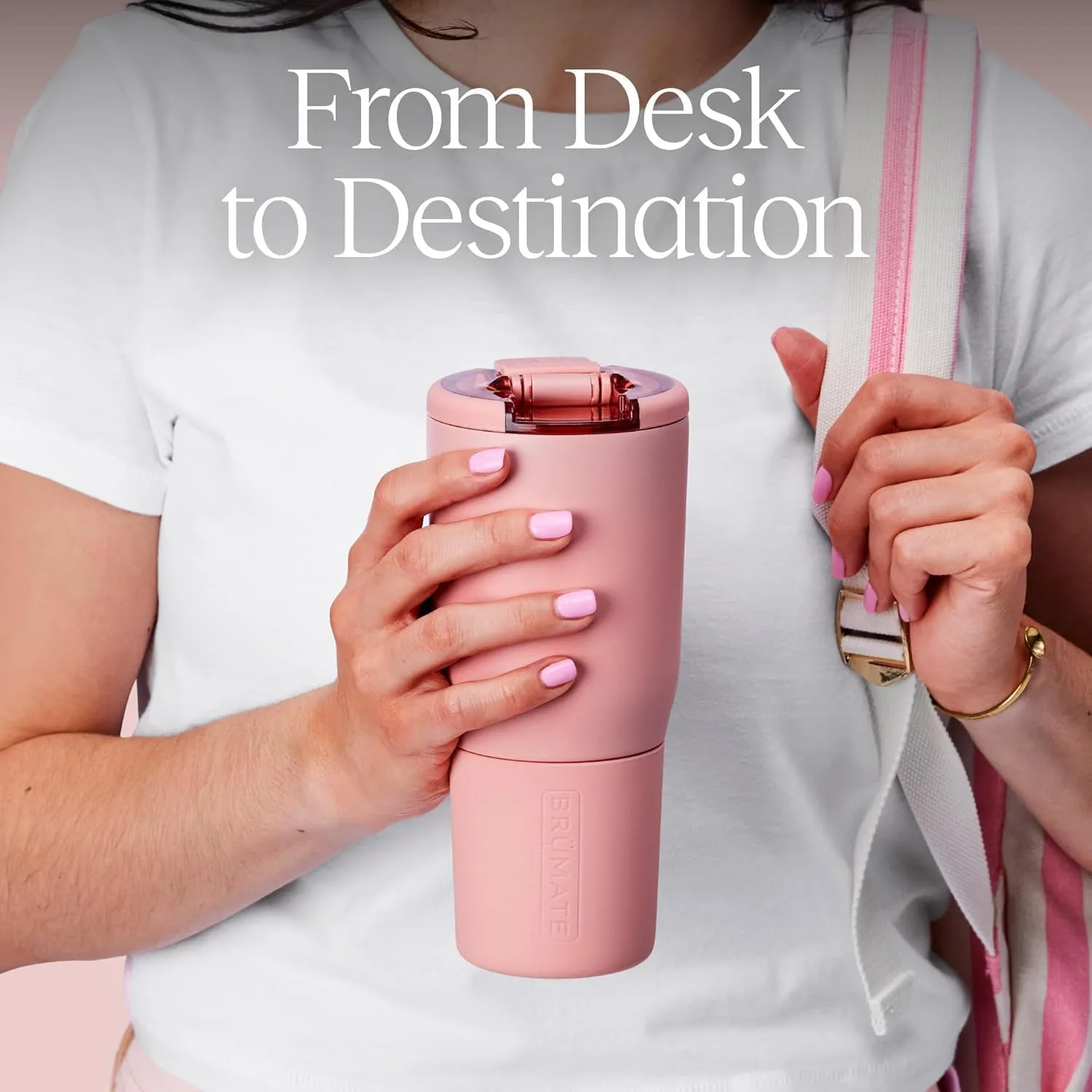 BrüMate Nav 25oz 100% Leak Proof Insulated Travel Tumbler with Magnetic BevLock™ Lid - Double Wall Cup-Holder Friendly Stainless Steel Mug (Zebra)