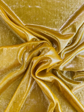 Brushed Metallic Long-pile Velvet - Gold