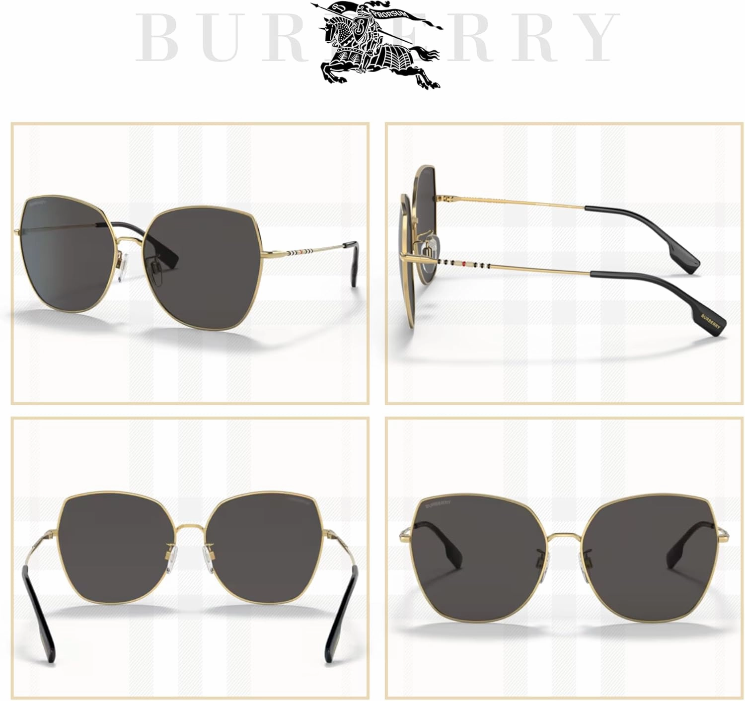 BURBERRY BE3136D Square Sunglasses for Women   BUNDLE With Deisgner iWear Complimentary Eyewear Kit