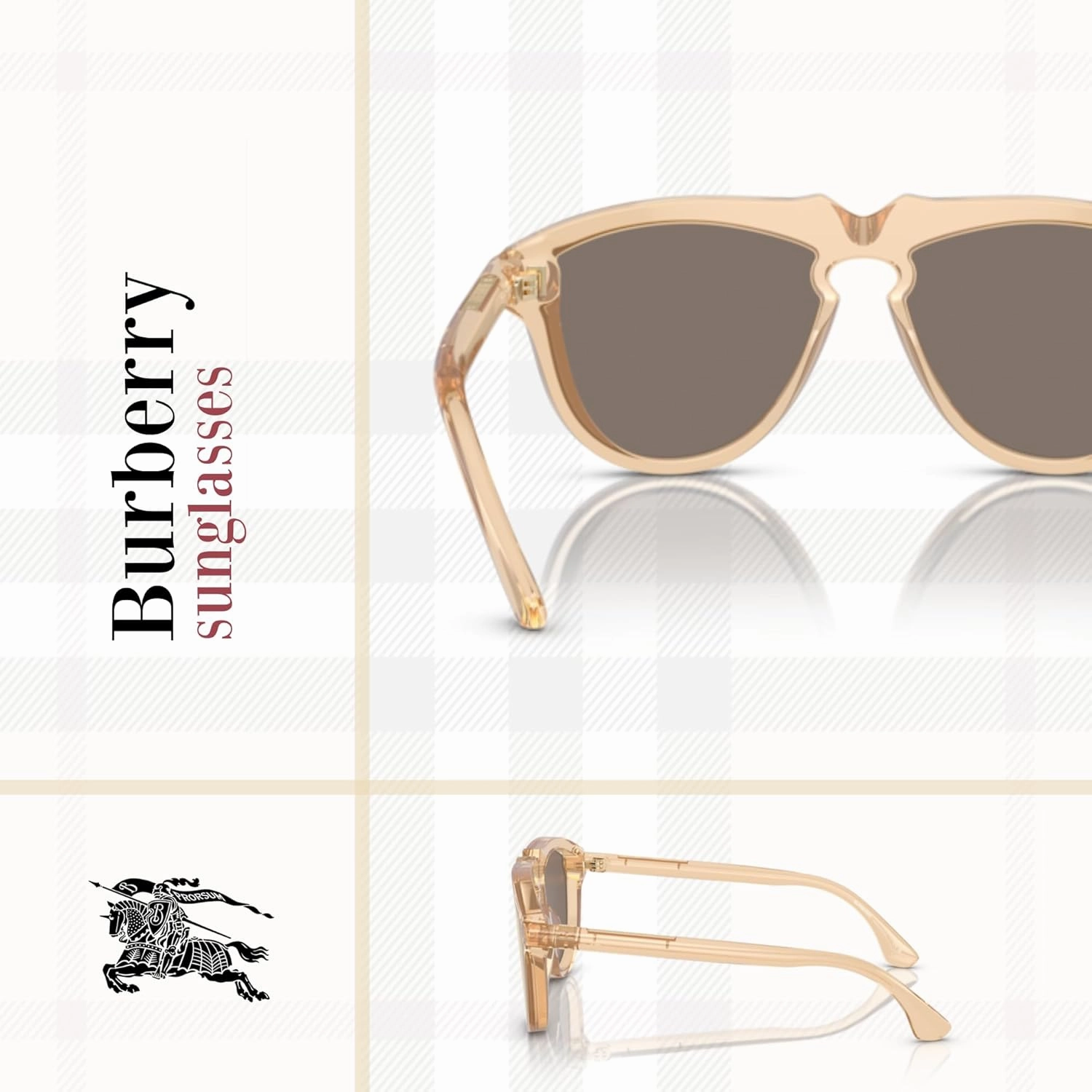 BURBERRY BE4417U Aviator Sunglasses for Men   BUNDLE With Deisgner iWear Complimentary Eyewear Kit