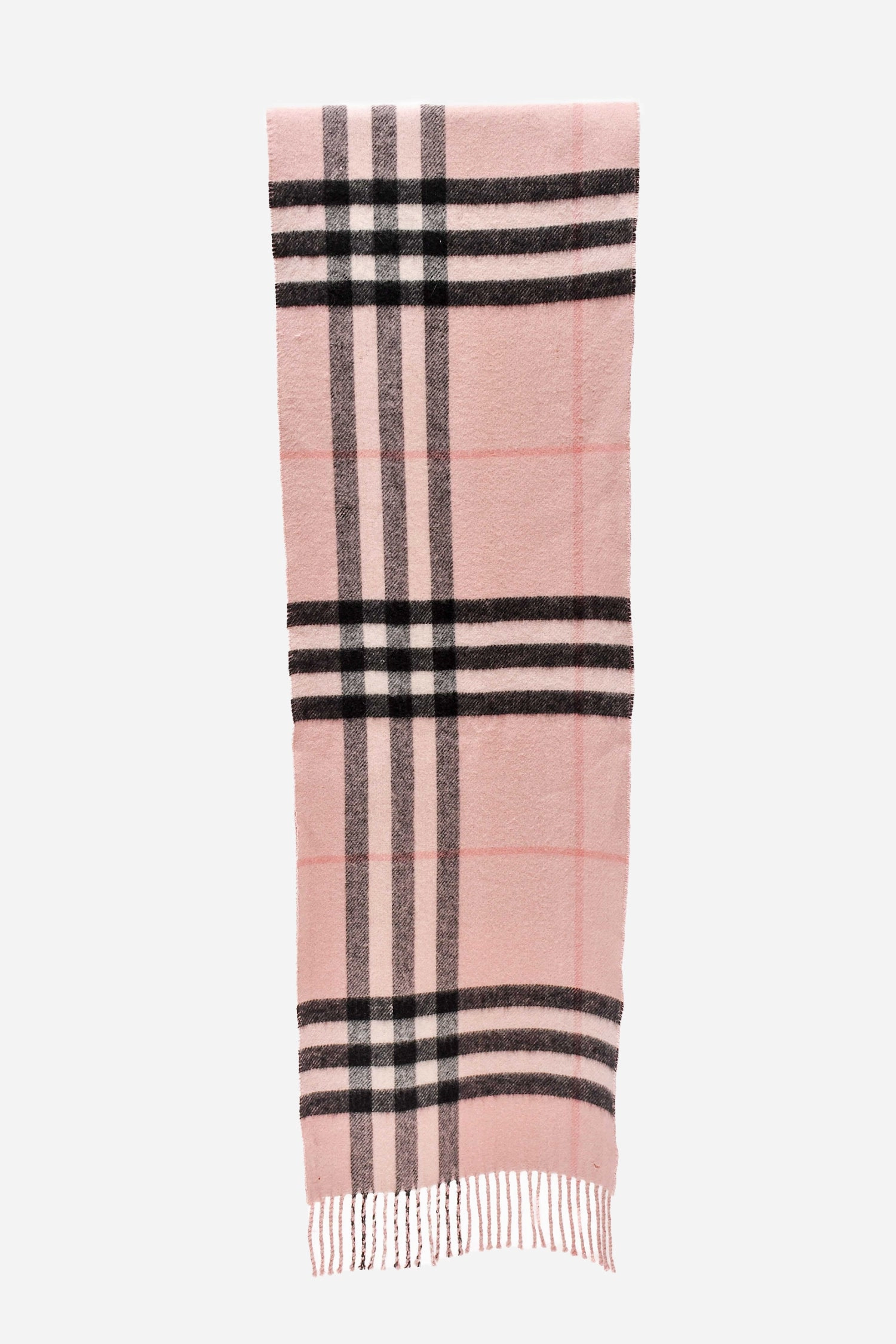 Burberry Pink/Metallic Cashmere Tartan Scarf