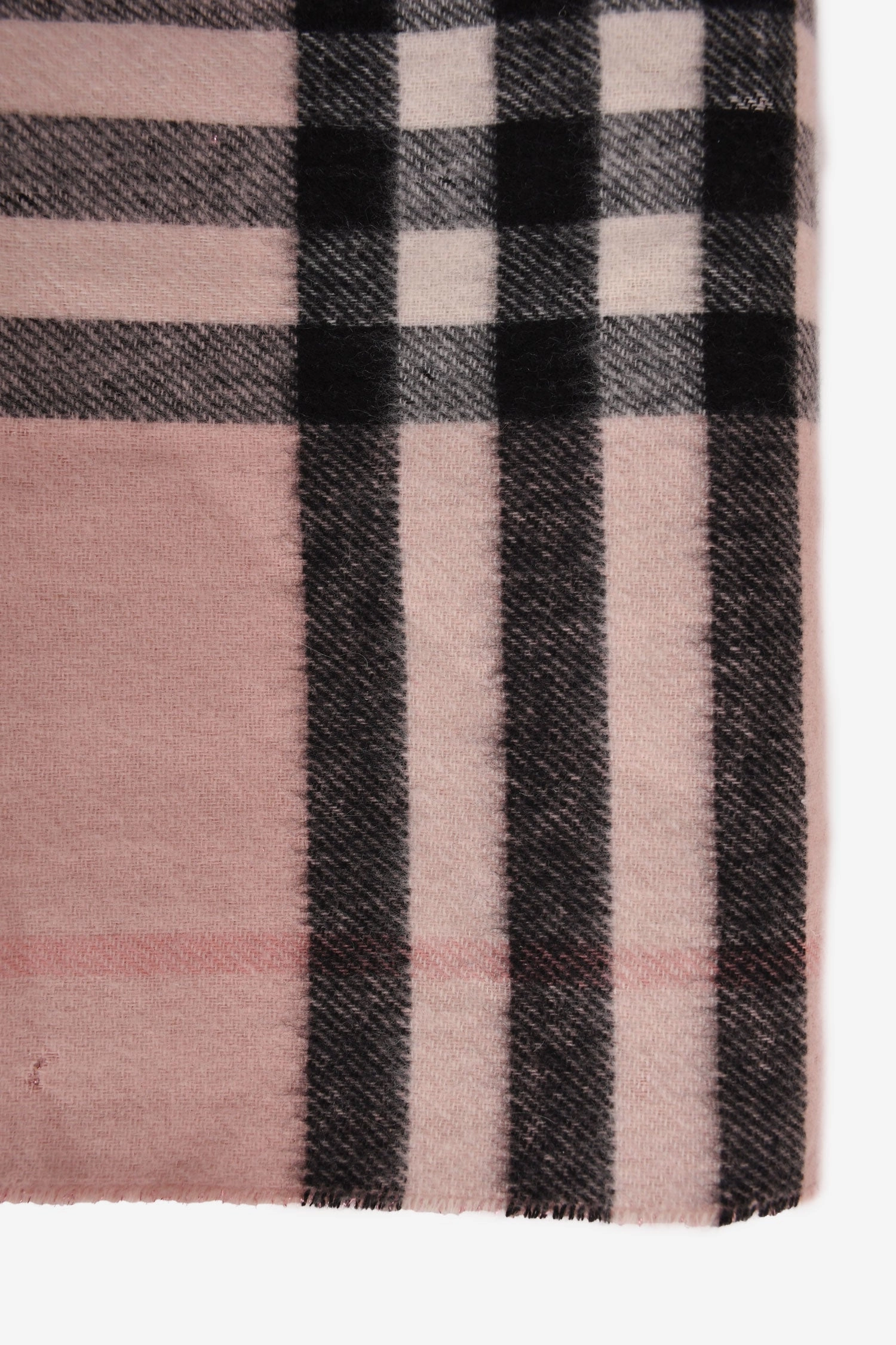 Burberry Pink/Metallic Cashmere Tartan Scarf