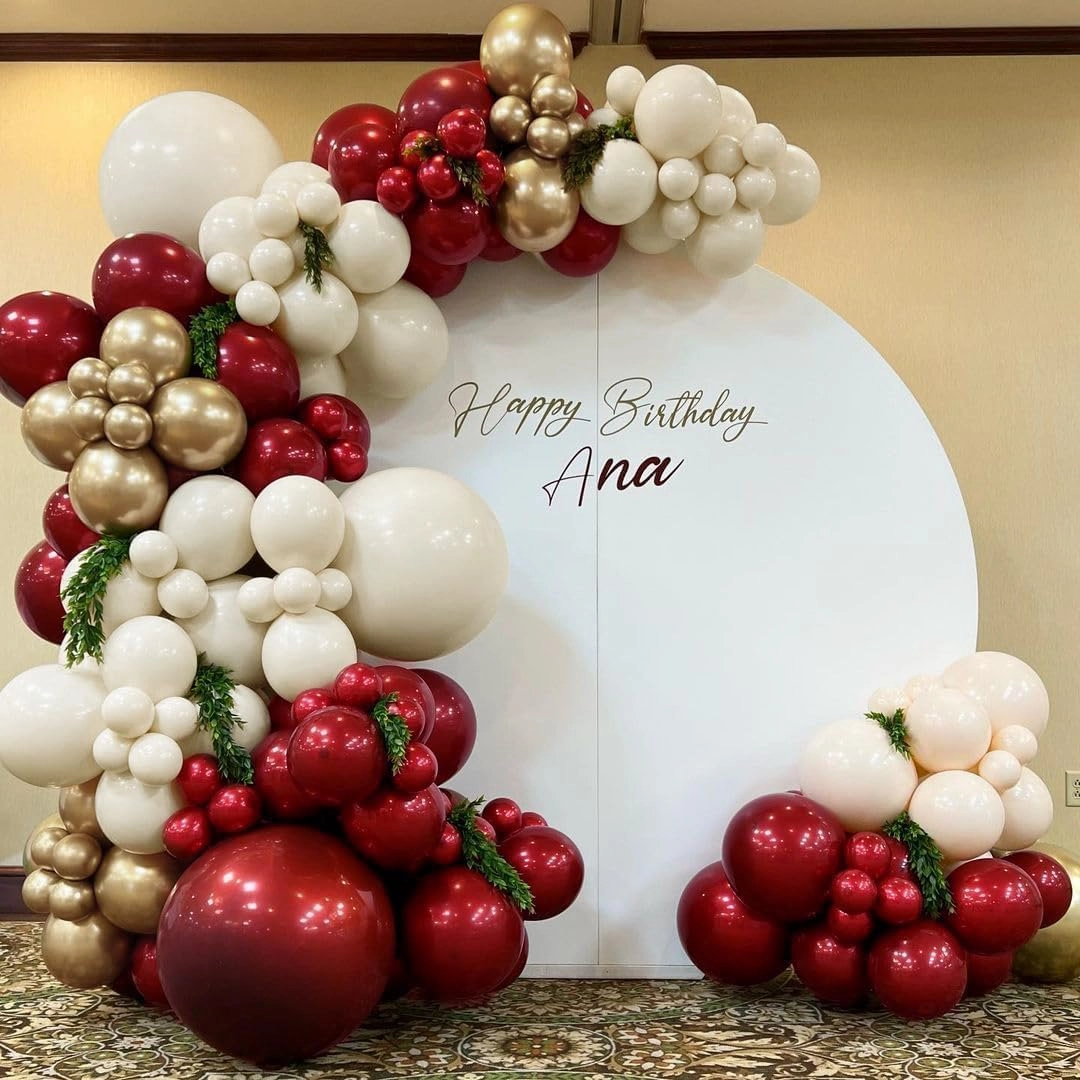 Burgundy Balloons Double Stuffed Wine Red Balloon Garland Rose Red Balloon Arch Kit Maroon Balloons Different Size For Wedding Birthday Baby Shower Valentine Anniversary Wine Party Decorations