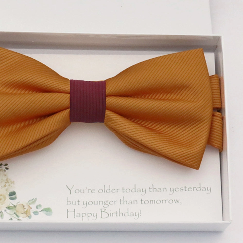 Burnt orange bow tie Best man Groomsman Man of honor ring bearer request gift, Kids adult bow, Adjustable Pre tied High quality, Birthday Congrats