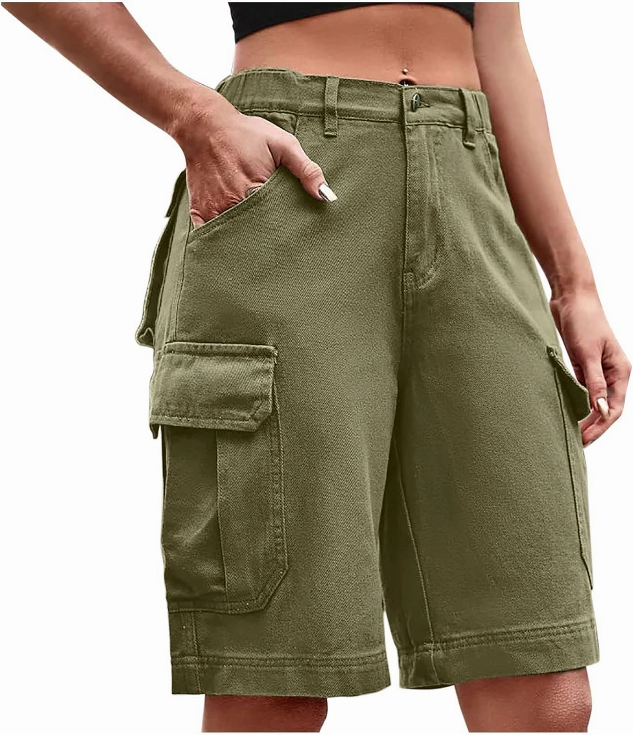 Cargo Shorts Women Plus Size Wide Leg Hiking Cargo Jogger Shorts High Waist Tactical Shorts Y2K Urban Work Shorts